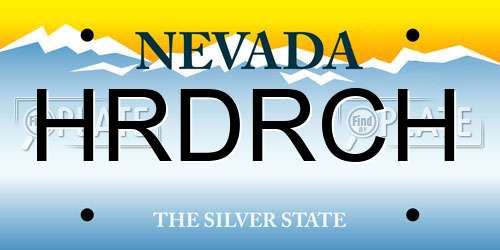 HRDRCH Nevada License Plate