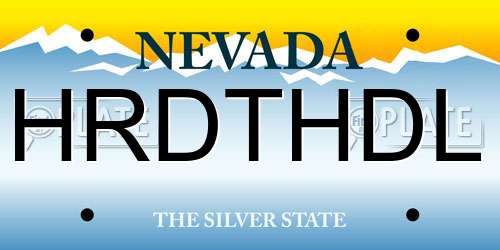 HRDTHDL Nevada License Plate