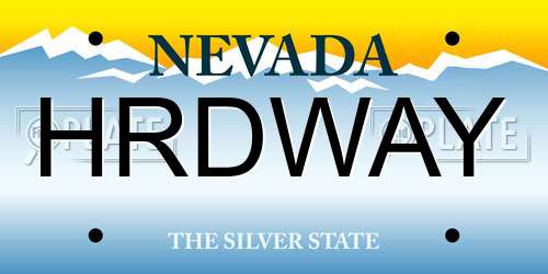 HRDWAY Nevada License Plate