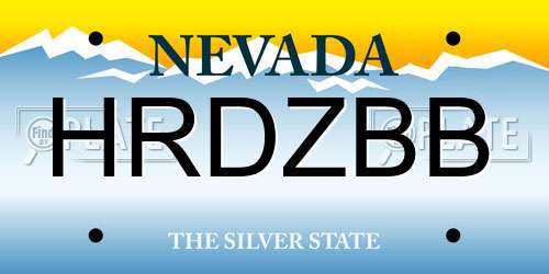 HRDZBB Nevada License Plate