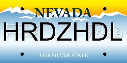 HRDZHDL Nevada License Plate