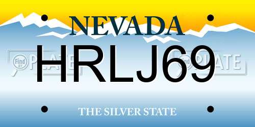 HRLJ69 Nevada License Plate