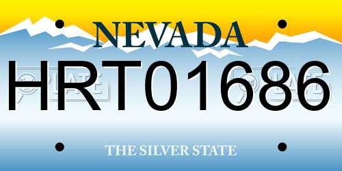 HRT01686 Nevada License Plate