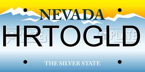 HRTOGLD Nevada License Plate
