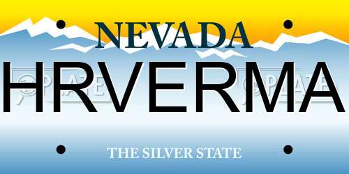 HRVERMA Nevada License Plate