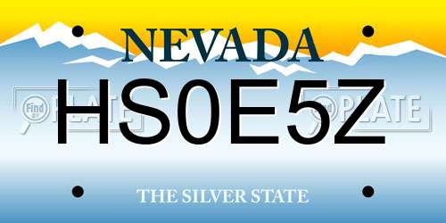 HS0E5Z Nevada License Plate