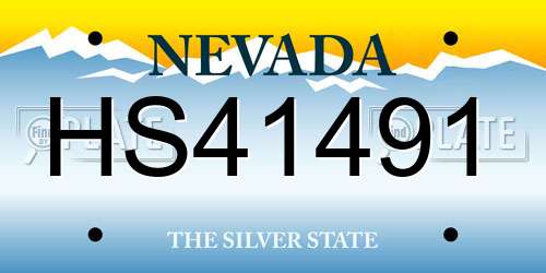 HS41491 Nevada License Plate