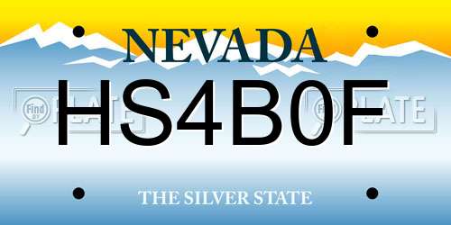 HS4B0F Nevada License Plate