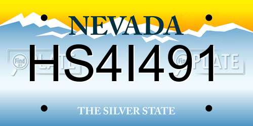 HS4I491 Nevada License Plate