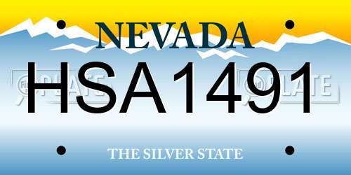 HSA1491 Nevada License Plate