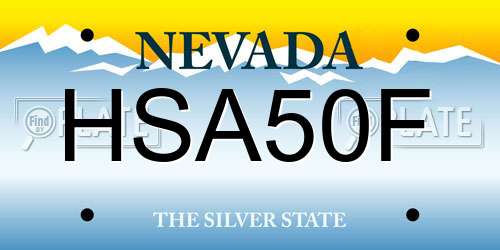 HSA50F Nevada License Plate