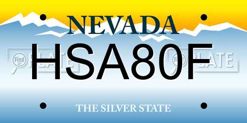 HSA80F Nevada License Plate