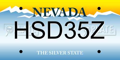 HSD35Z Nevada License Plate