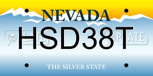HSD38T Nevada License Plate