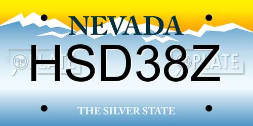 HSD38Z Nevada License Plate