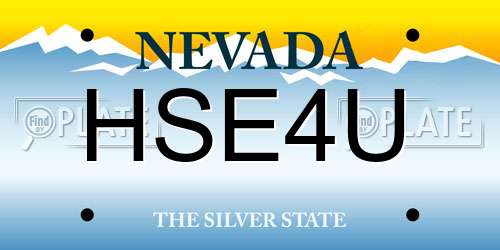 HSE4U Nevada License Plate