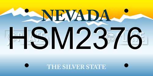 HSM2376 Nevada License Plate
