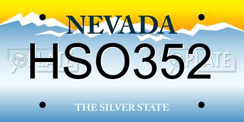 HSO352 Nevada License Plate