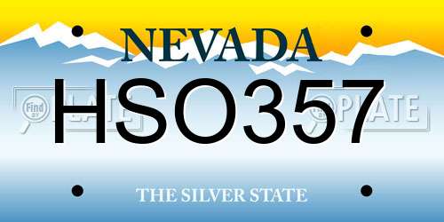 HSO357 Nevada License Plate