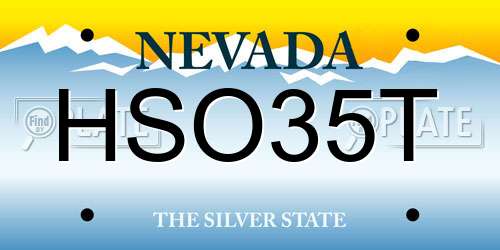 HSO35T Nevada License Plate