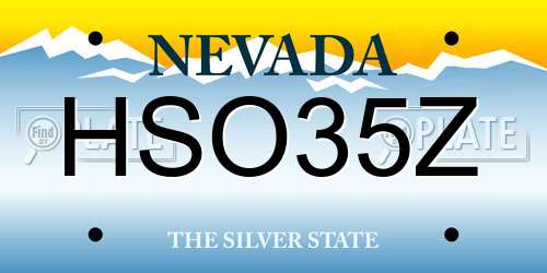 HSO35Z Nevada License Plate