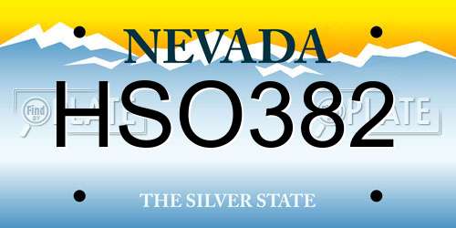 HSO382 Nevada License Plate