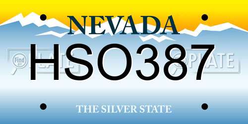 HSO387 Nevada License Plate