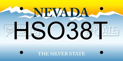 HSO38T Nevada License Plate