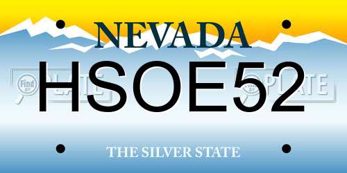HSOE52 Nevada License Plate