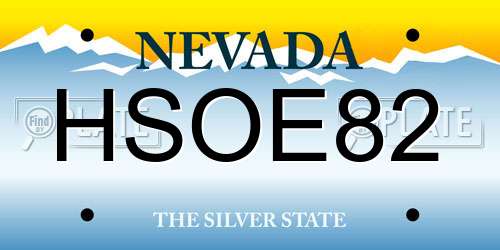 HSOE82 Nevada License Plate