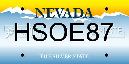 HSOE87 Nevada License Plate