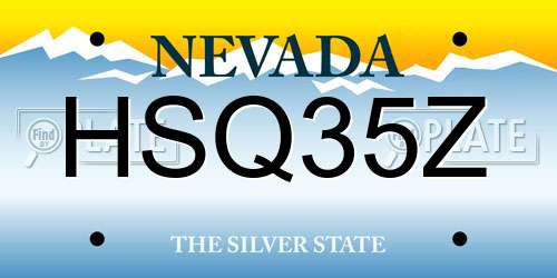HSQ35Z Nevada License Plate