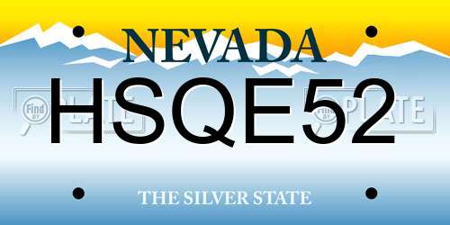 HSQE52 Nevada License Plate