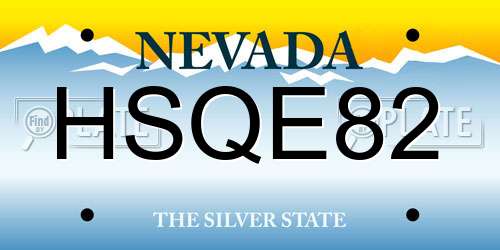 HSQE82 Nevada License Plate