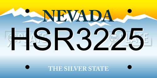 HSR3225 Nevada License Plate