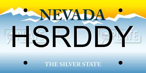 HSRDDY Nevada License Plate