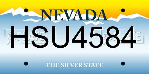 HSU4584 Nevada License Plate