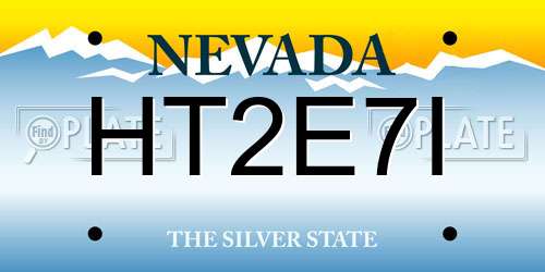 HT2E7I Nevada License Plate