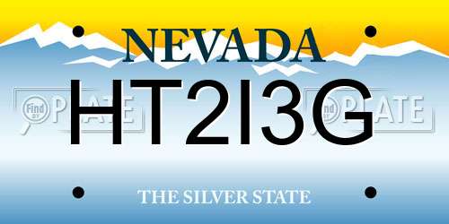 HT2I3G Nevada License Plate