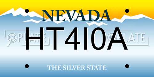 HT4I0A Nevada License Plate
