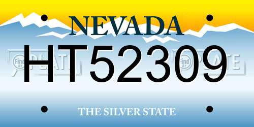 HT52309 Nevada License Plate