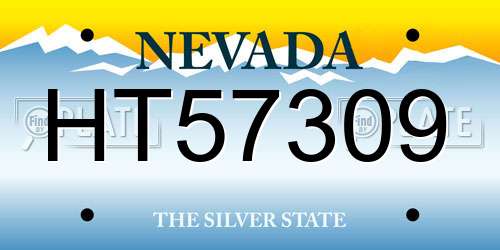 HT57309 Nevada License Plate