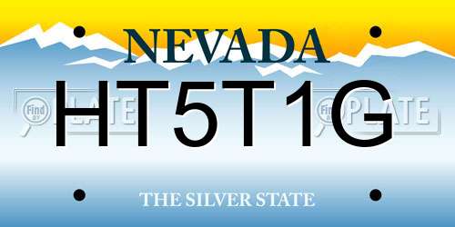 HT5T1G Nevada License Plate