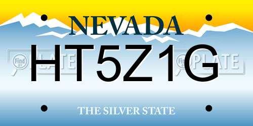 HT5Z1G Nevada License Plate