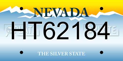 HT62184 Nevada License Plate