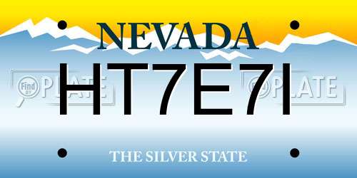 HT7E7I Nevada License Plate