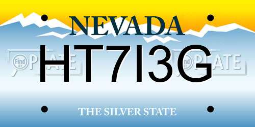 HT7I3G Nevada License Plate