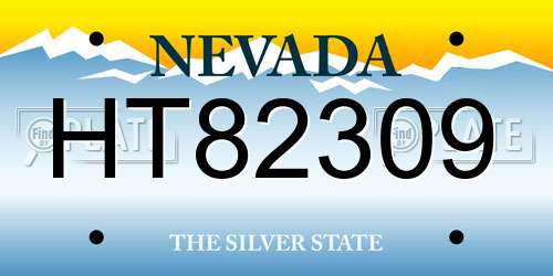 HT82309 Nevada License Plate