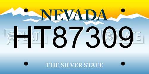 HT87309 Nevada License Plate