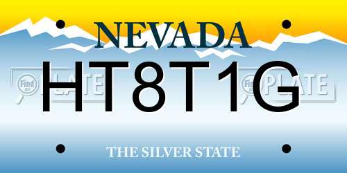 HT8T1G Nevada License Plate